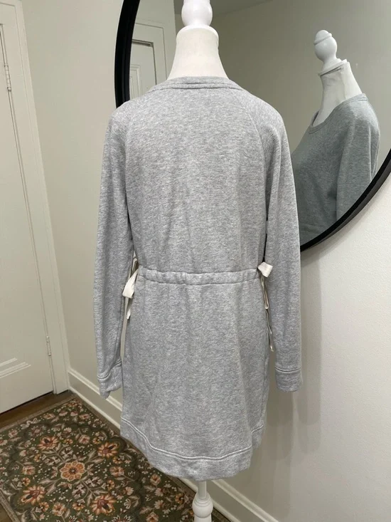 Athleta Studio Cinch Sweatshirt Dress - Heather Grey Small - Picture 4 of 5